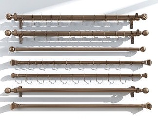 欧式窗帘杆3D模型下载