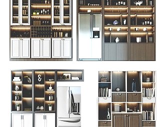 现代酒柜3D模型下载