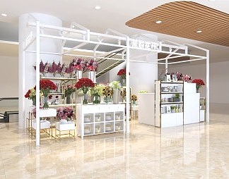 现代花店3D模型下载