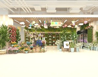 现代花店3D模型下载