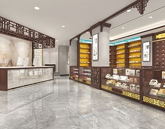 中式药店3D模型下载