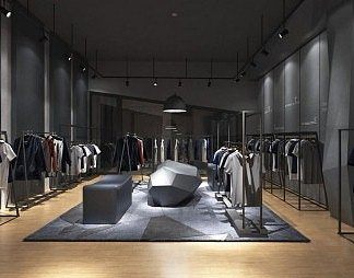 工业LOFT服装店3D模型下载