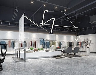 工业LOFT服装店3D模型下载