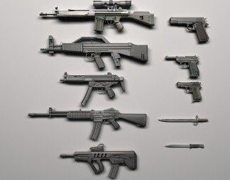 现代枪3D模型下载
