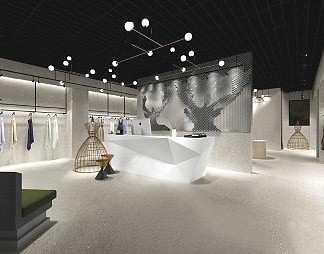 工业LOFT服装店3D模型下载