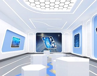 现代展厅3D模型下载