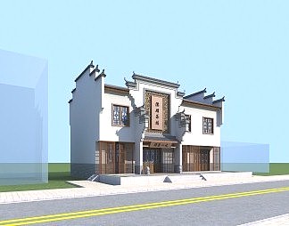 中式建筑3D模型下载