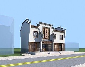 中式建筑3D模型下载