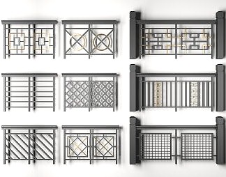 现代护栏3D模型下载