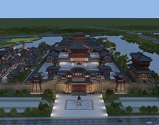 中式古建3D模型下载