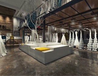 工业LOFT婚纱店3D模型下载