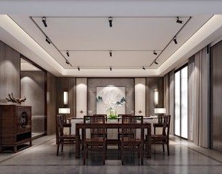 新中式家具店3D模型下载