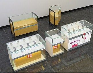 现代展示柜3D模型下载