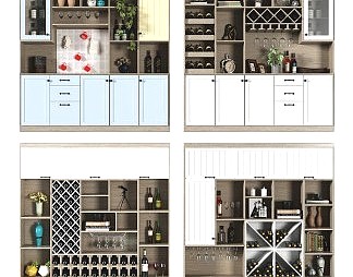 北欧酒柜3D模型下载