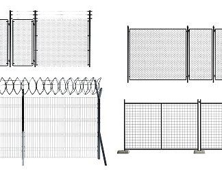现代围栏3D模型下载