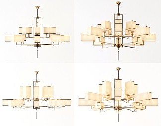 新中式吊灯3D模型下载