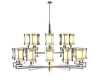 新中式吊灯3D模型下载