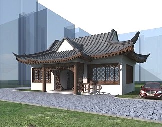 中式古建3D模型下载