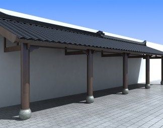 中式屋檐3D模型下载
