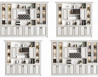简欧酒柜3D模型下载