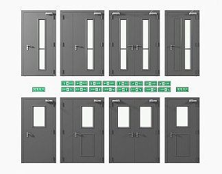 现代消防门3D模型下载
