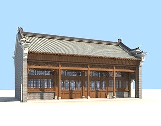 中式古建3D模型下载