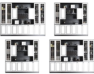 现代酒柜3D模型下载