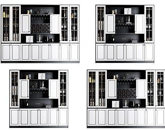 现代酒柜3D模型下载