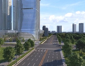 现代道路3D模型下载