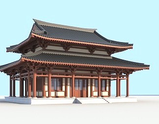 中式古建3D模型下载