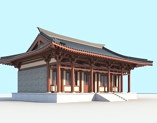 中式古建3D模型下载