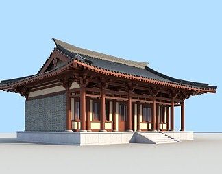 中式古建3D模型下载