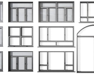 现代窗户3D模型下载