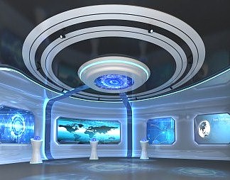 现代展厅3D模型下载