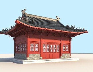 中式古建3D模型下载