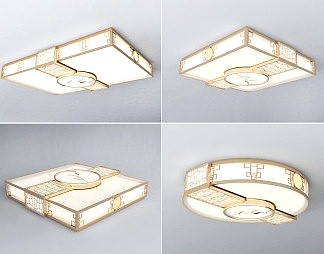 新中式吸顶灯3D模型下载