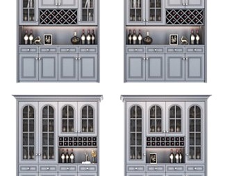 简欧酒柜3D模型下载