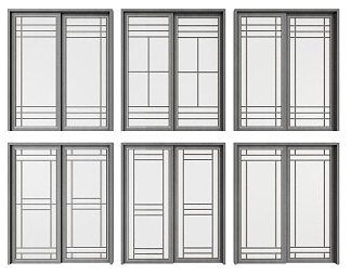 新中式推拉门3D模型下载