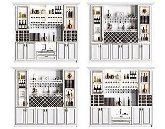 简欧酒柜3D模型下载