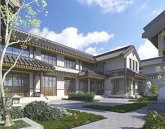 中式庭院3D模型下载