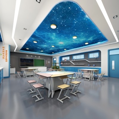 现代科学教室全景3d模型
