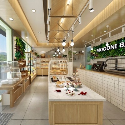 北欧面包店全景3d模型