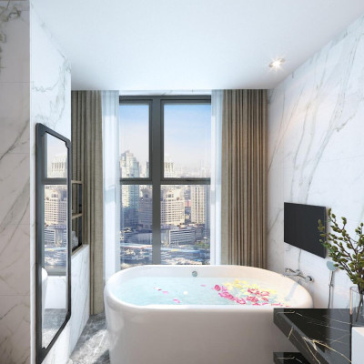 现代酒店卫生间浴室vr全景3d模型