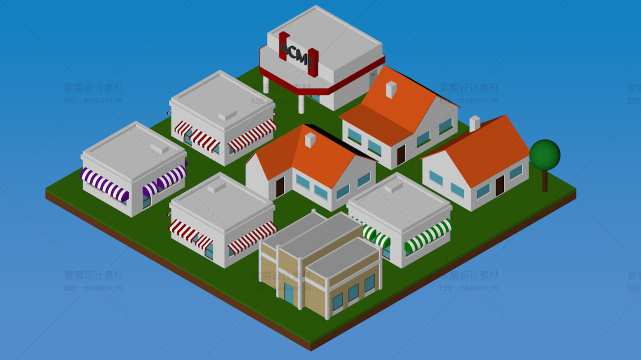 小区房子模型