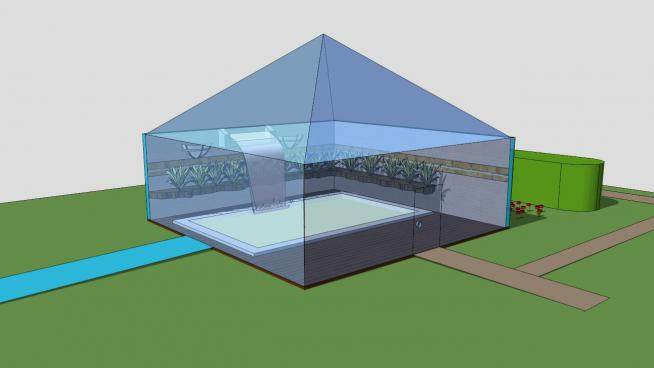 玻璃房蔬菜植物温室大棚SU模型下载_sketchup草图大师SKP模型
