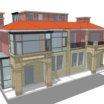 欧式别墅住宅建筑家园SU模型下载_sketchup草图大师SKP模型