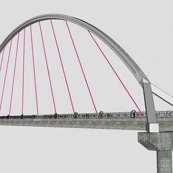 跨海吊桥大桥SU模型下载_sketchup草图大师SKP模型