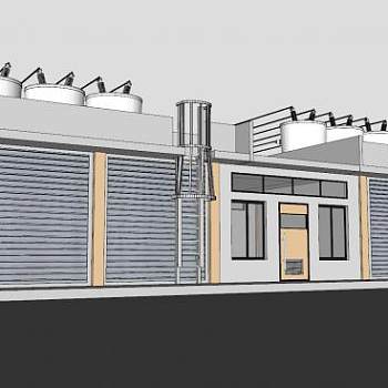 现代卷门住宅建筑SU模型下载_sketchup草图大师SKP模型