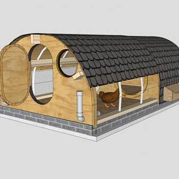 欧式鸡笼鸡舍鸡窝SU模型下载_sketchup草图大师SKP模型