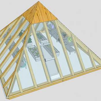 三角面玻璃阳光房SU模型下载_sketchup草图大师SKP模型